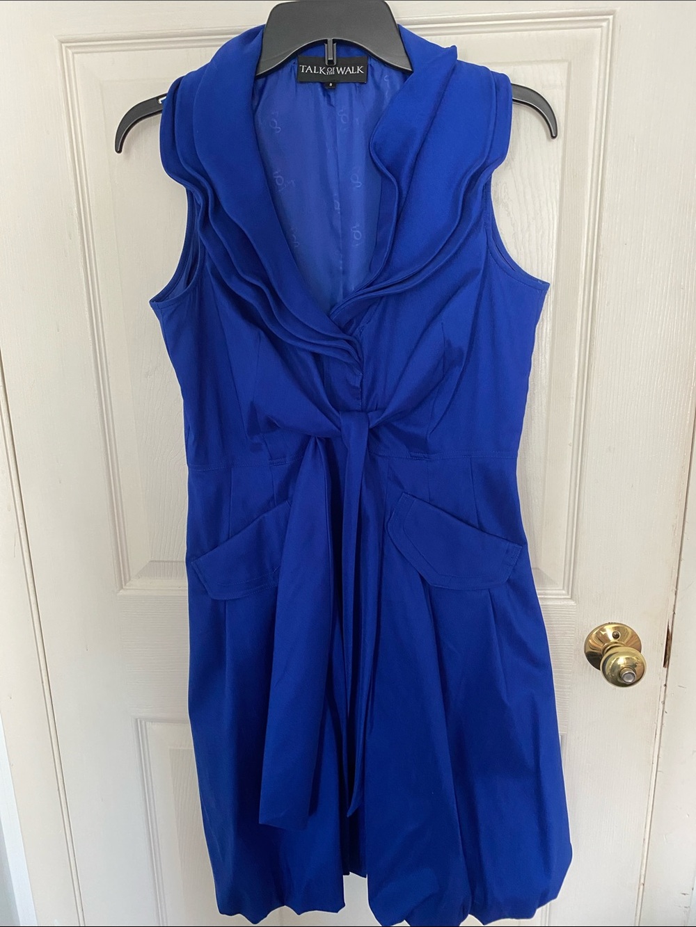 Talk of the Walk Cobalt Blue Sleeveless Tie-Waist Midi Dress